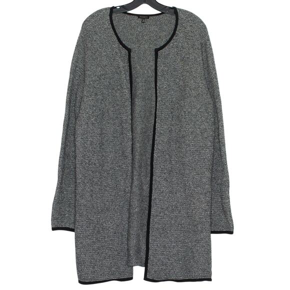 Talbots Long Cardigan Sweater Minimalist Cozy Scandi Neutral Comfy Open Gray XL - Picture 1 of 5